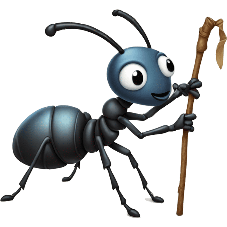 ant with bindle on a stick emoji