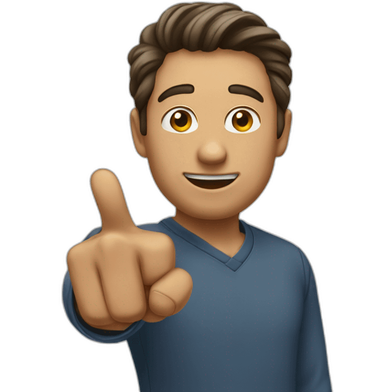 A man pointing to himself emoji