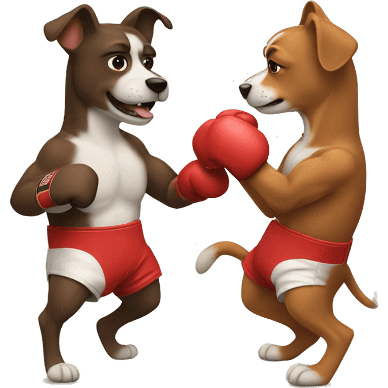 Dogs boxing emoji