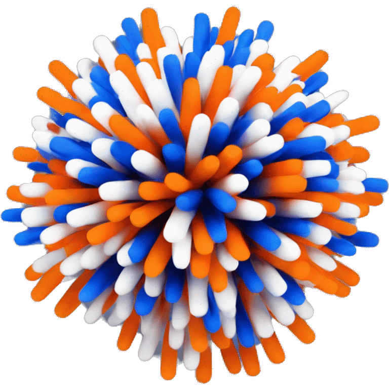 one orange and blue and white pom pom for cheerleaders  emoji