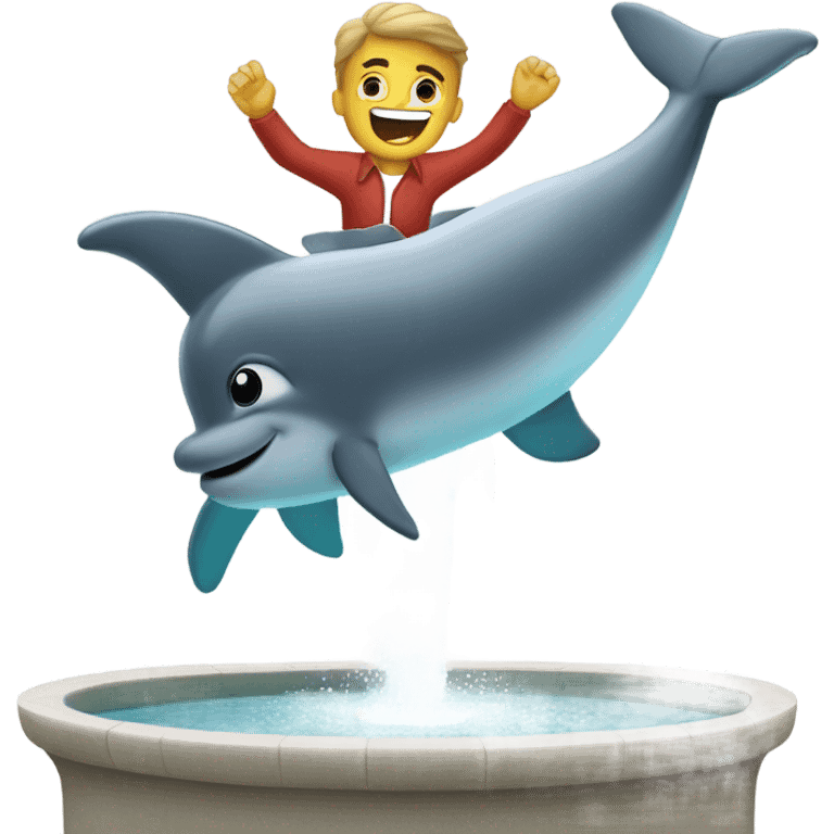 Guy who thinks he’s a dolphin jumping in a fountain emoji