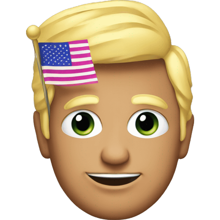 Trump with a lgtb flag emoji