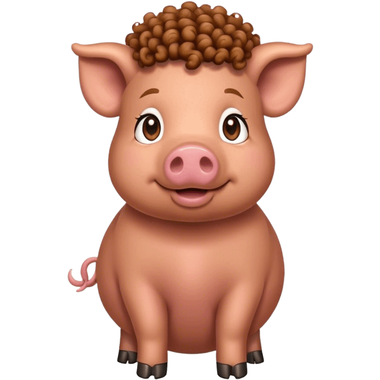 Pig with curly hair emoji