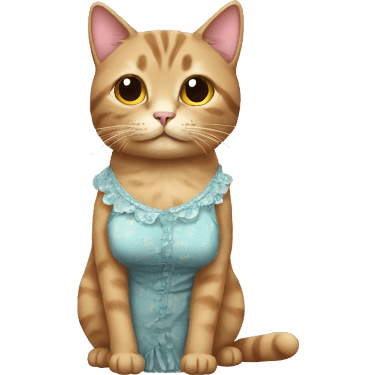 Cat with dress emoji