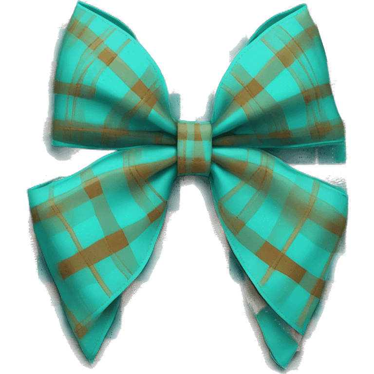 Turquoise plaid western bow emoji