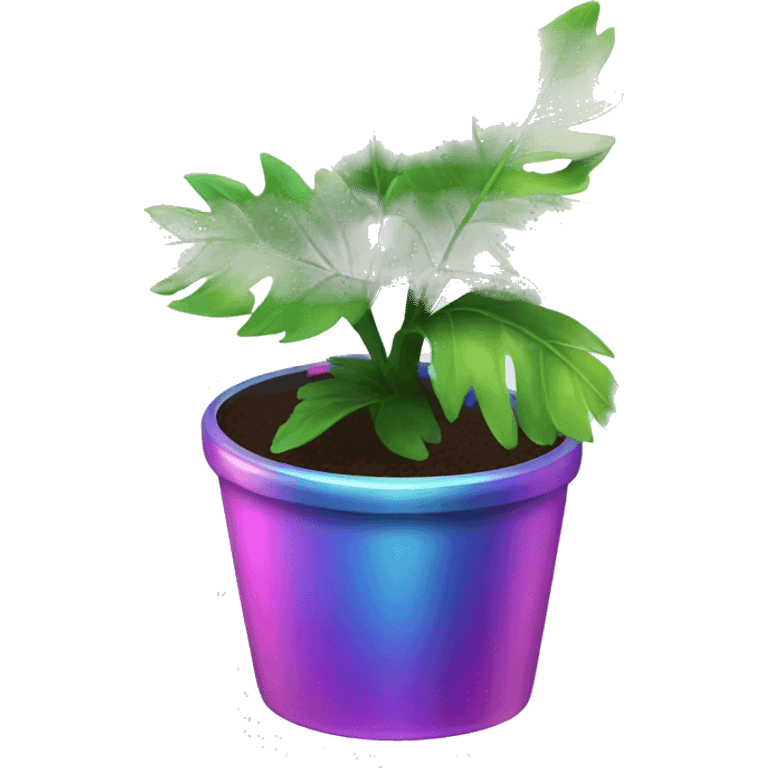 Plant in iridescent pot emoji