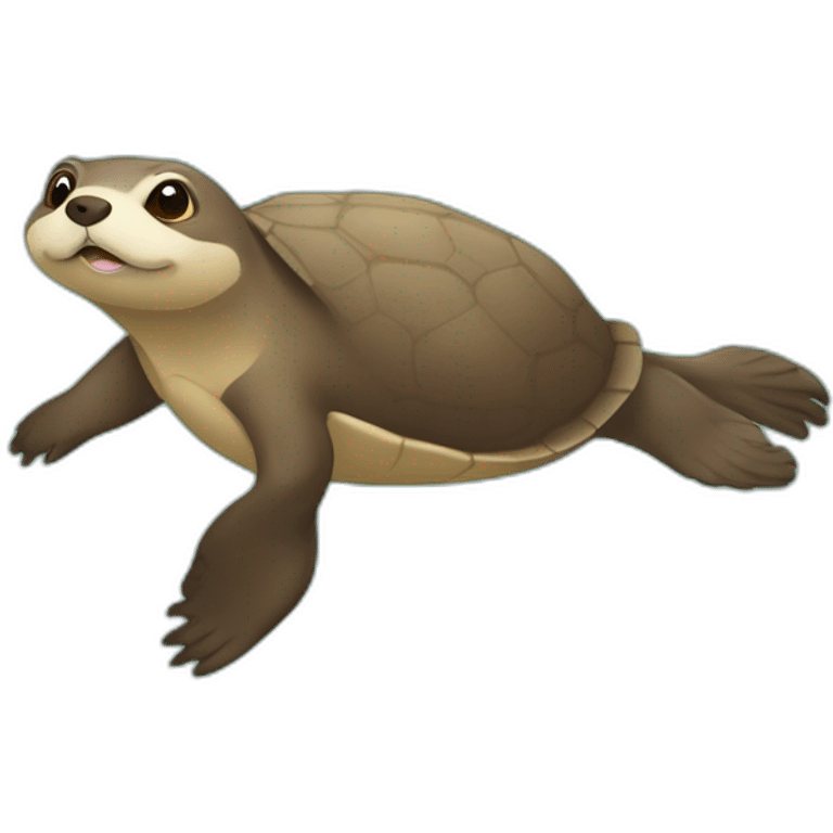 Une loutre sur une tortue qui danse emoji