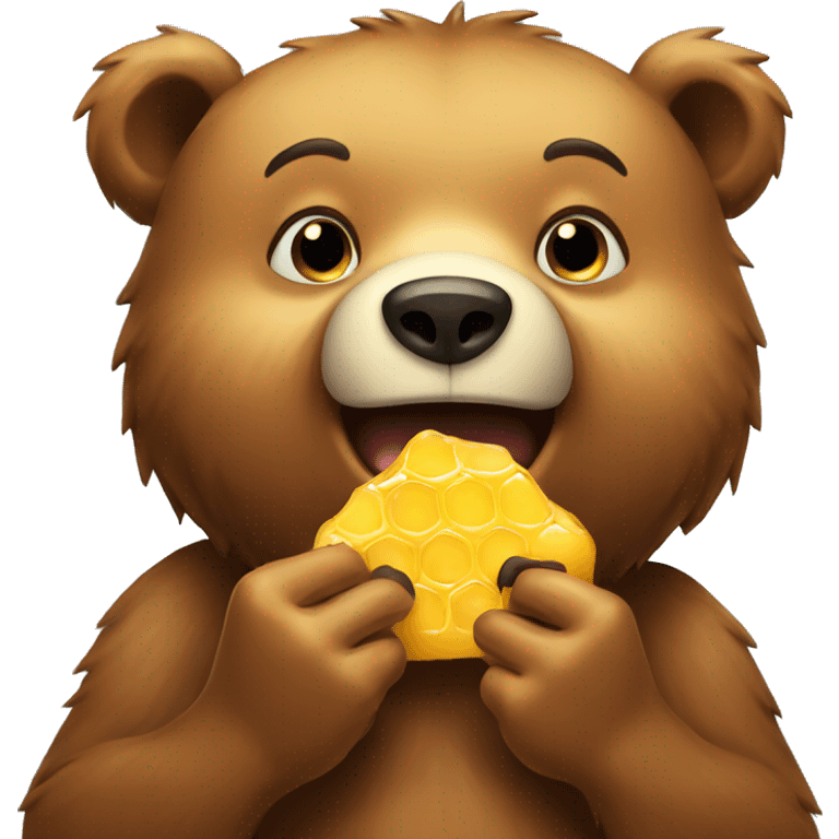 Bear eating honey emoji