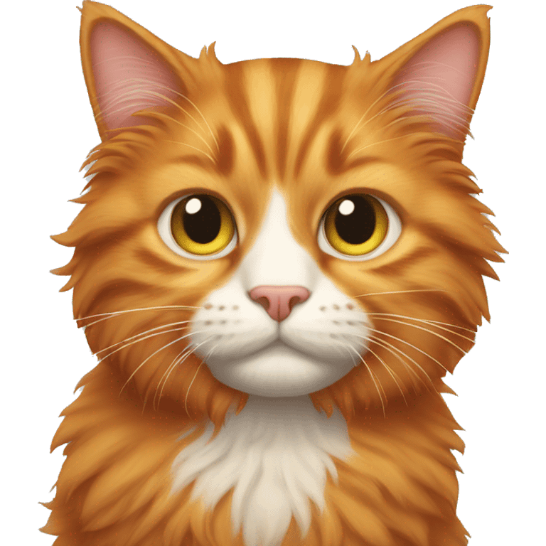 Fluffy ginger cat emoji