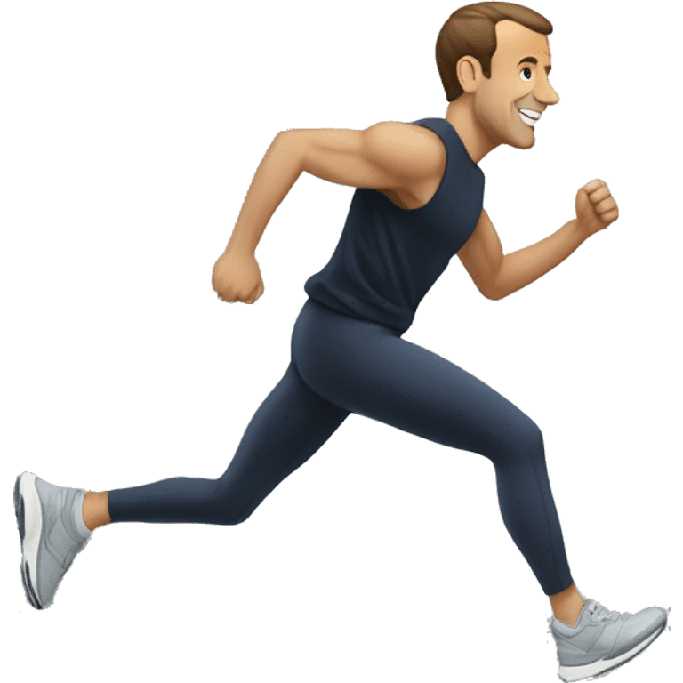 Emmanuel Macron habillé en jogging  emoji