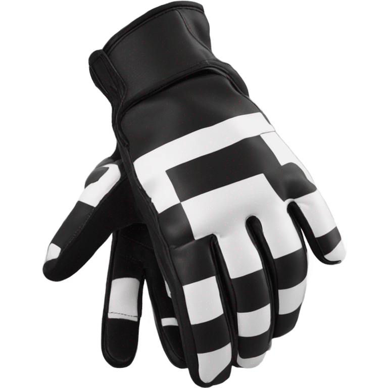 Motorcycle gloves with checkerboard pattern  emoji