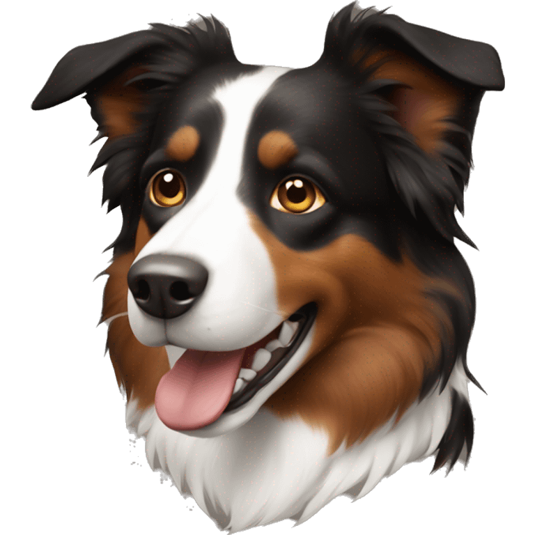 Black and brown border collie emoji