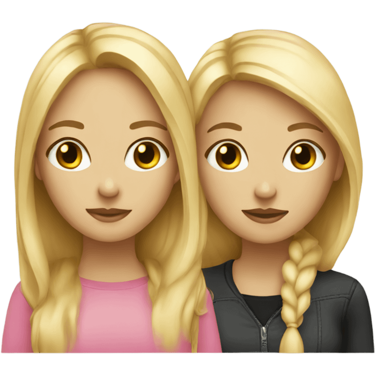 two friends blonde and brunette emoji