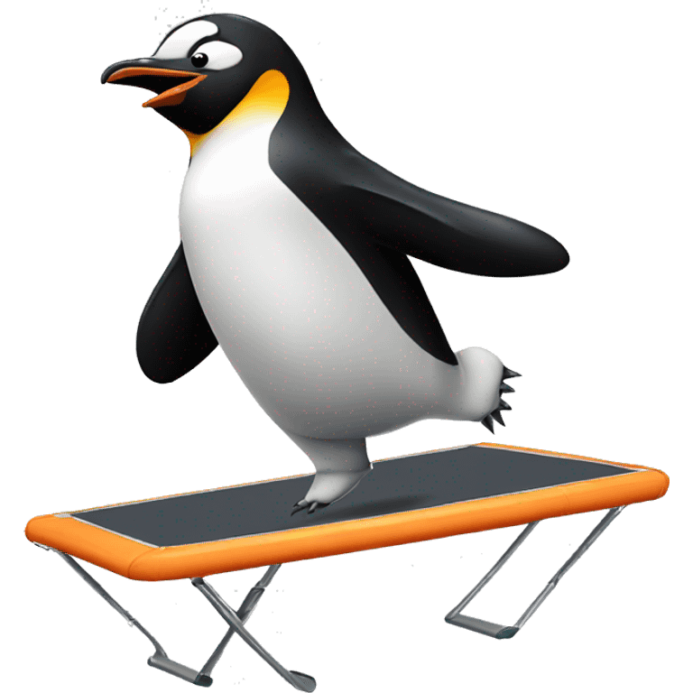 penguin jumping on trampoline emoji