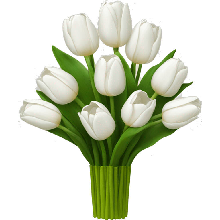 white tulip bouquet  emoji