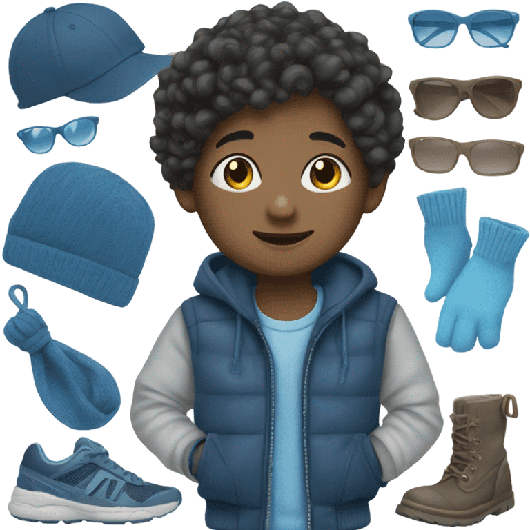 blue themed portrait of boy emoji