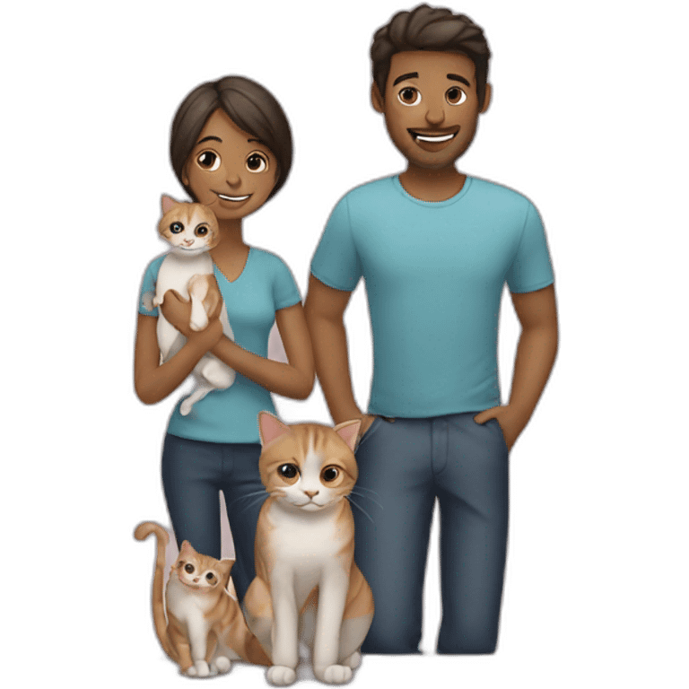 Family with cat emoji