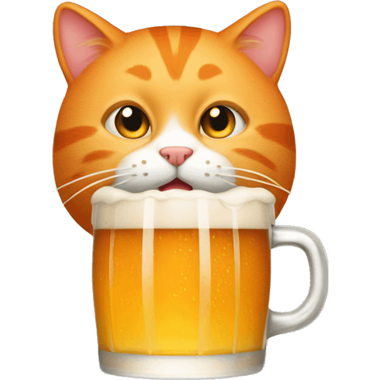 Orange cat with a pint of beer  emoji