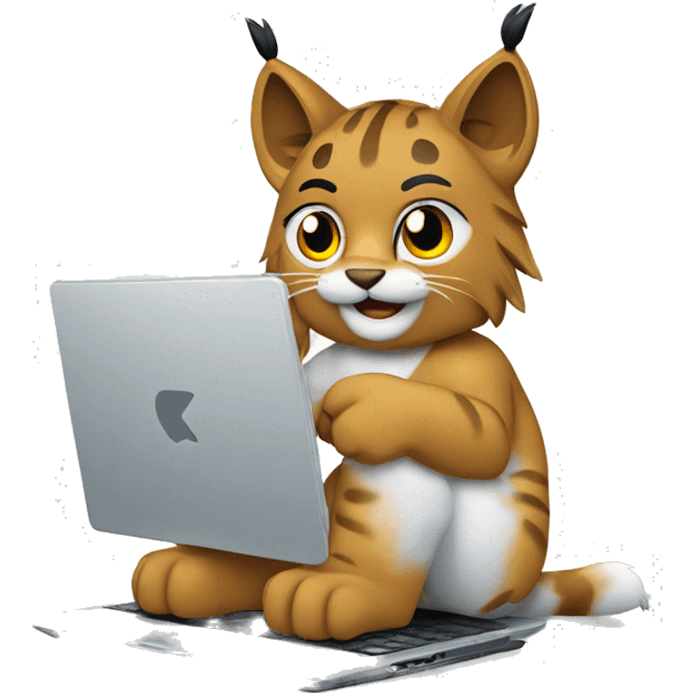 A lynx with a laptop emoji