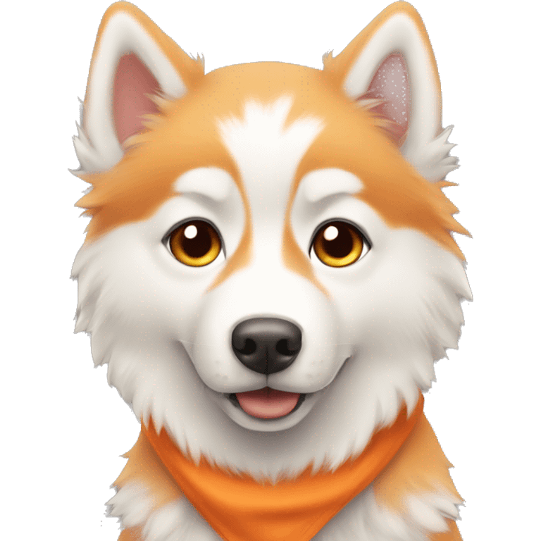 Cute orange fluffy husky  emoji