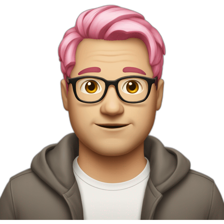 pinkhair-fat-middleage-man-whiteskin-redspectacle emoji