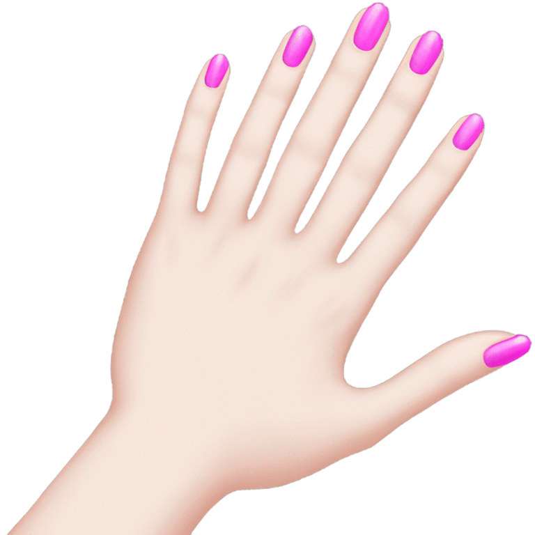 White skin hand with pink nails emoji