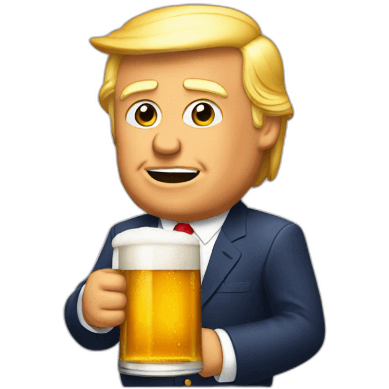 Trump qui tien une biere emoji