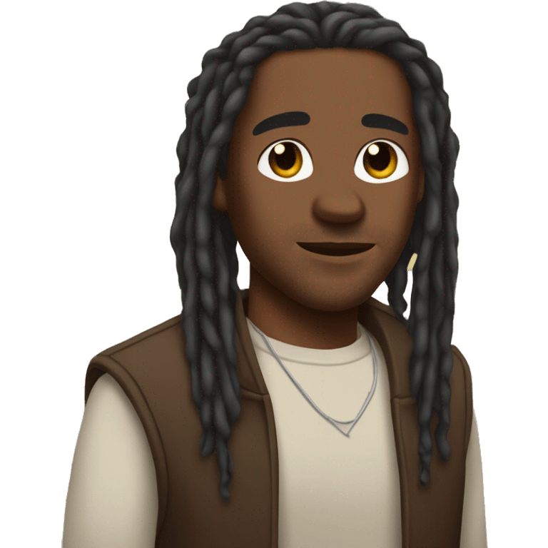 man with dark tan skin and dreadlocs emoji