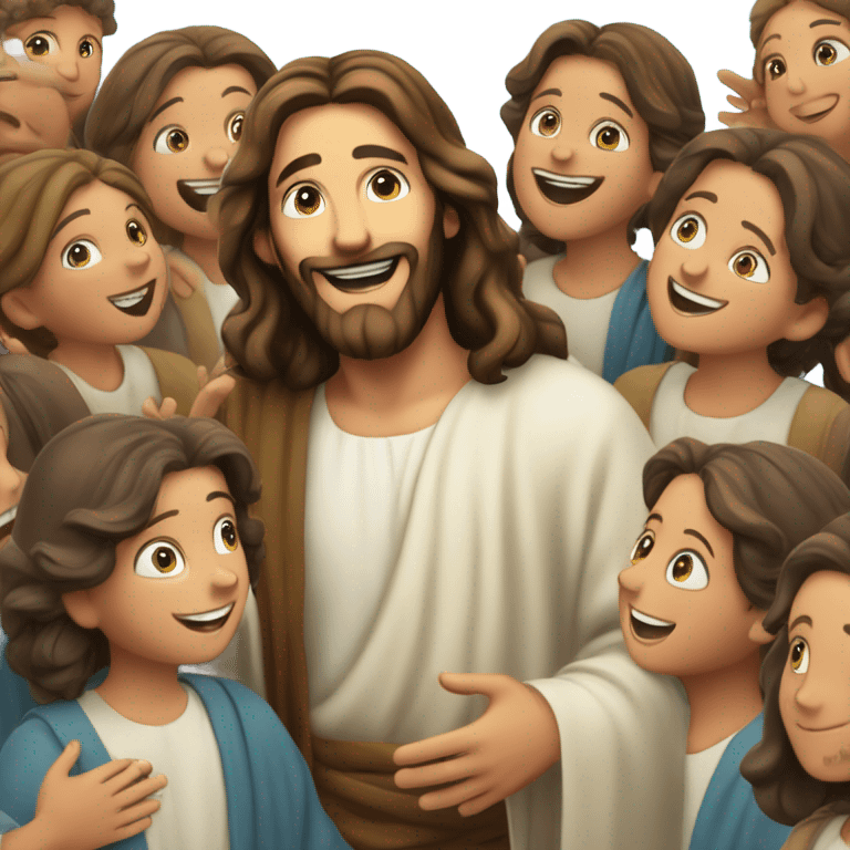 Jesus blessing jewish kids emoji