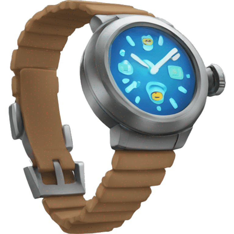 an emji showing a watch with a vibration symbol emoji