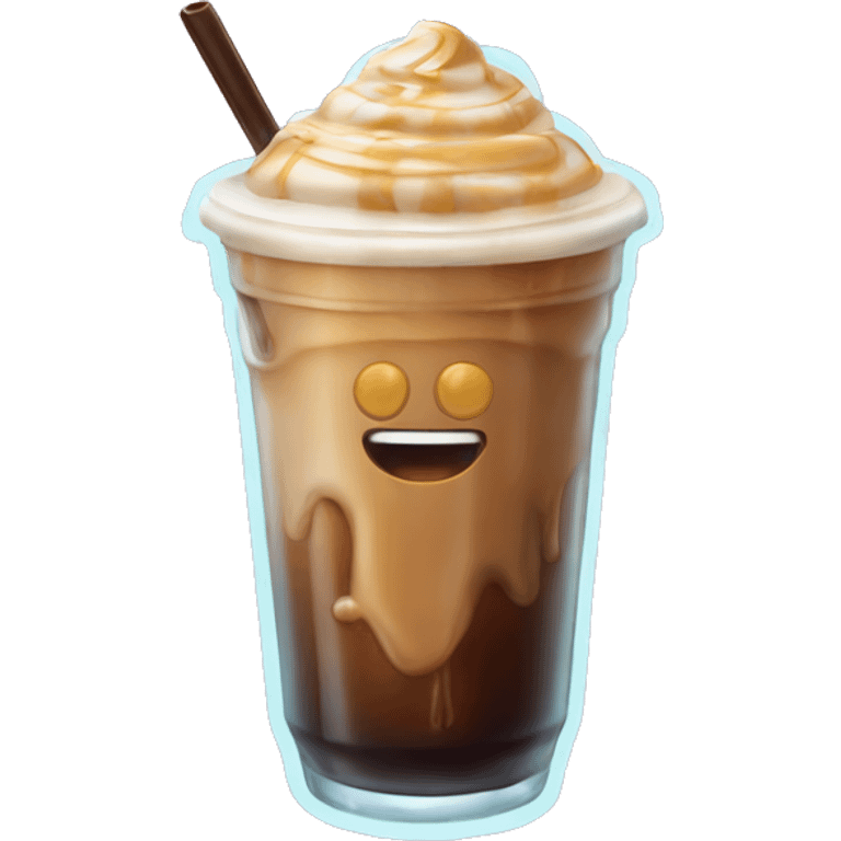 Big iced coffee with caramel  emoji