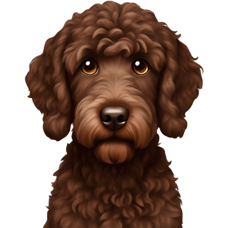 Chocolate brown labradoodle emoji