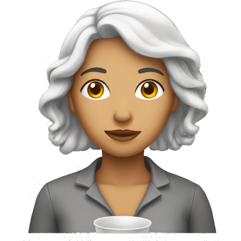 Femme avec soupe de nouille emoji