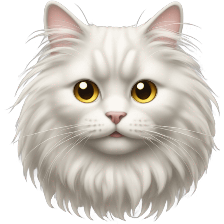 Fluffy long hair cat with one eye emoji