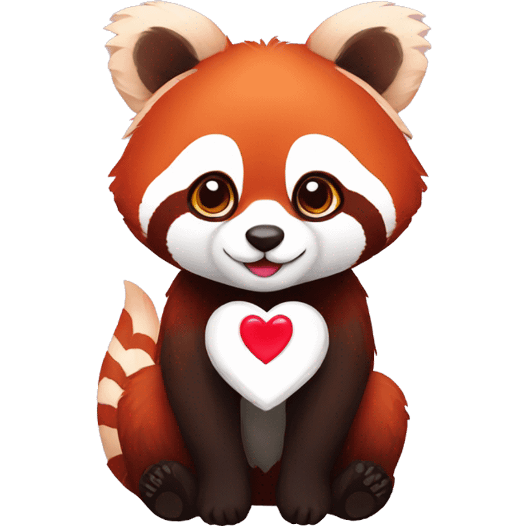 red panda with heart emoji