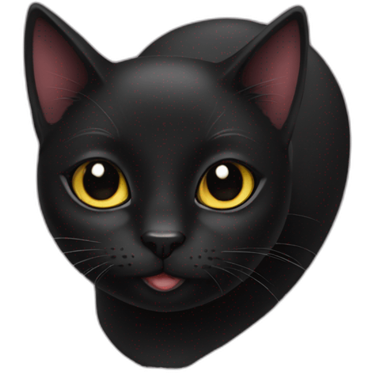 black cat love emoji