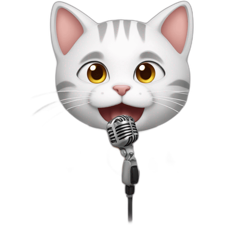 Cat is singing emoji