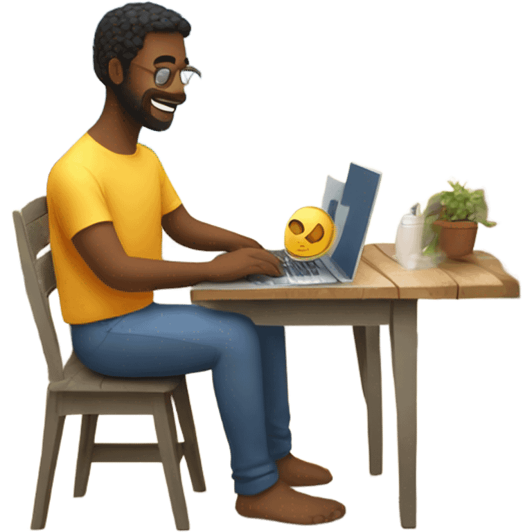 man working from all over the world emoji