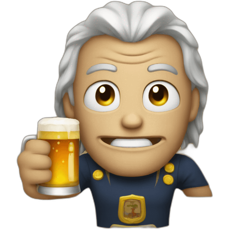 Evil with beer emoji