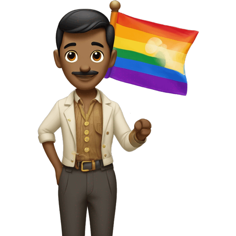 Walt Disney with an lgbt flag emoji