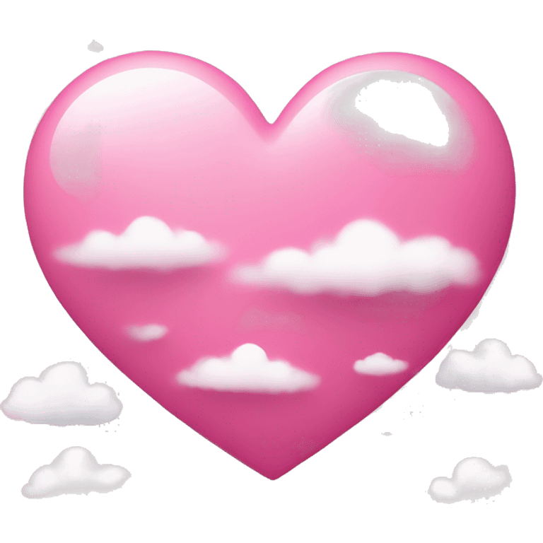 Pink heart with clouds  emoji