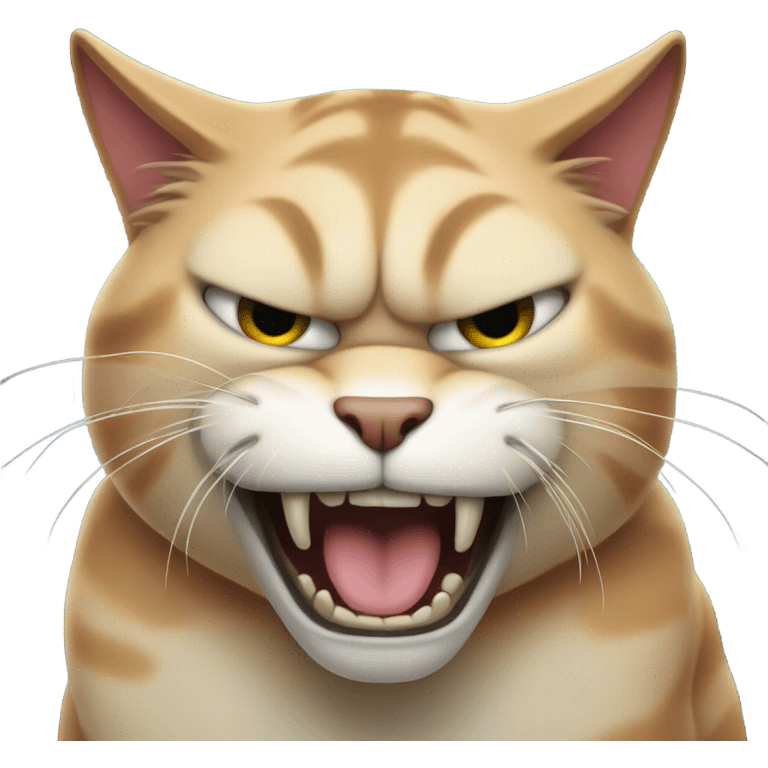 mean cat snarling emoji