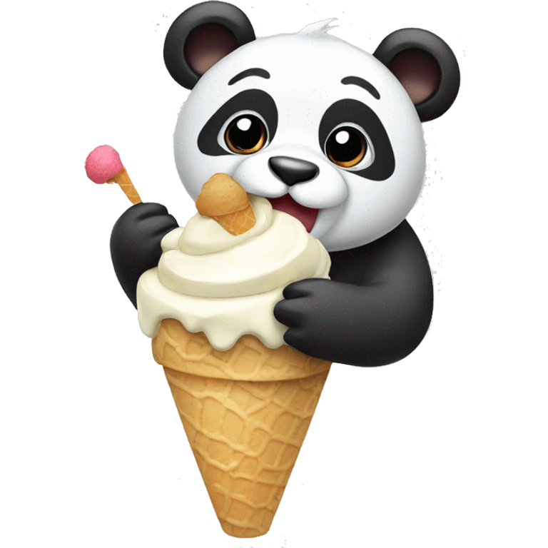 Panda eating ice cream emoji