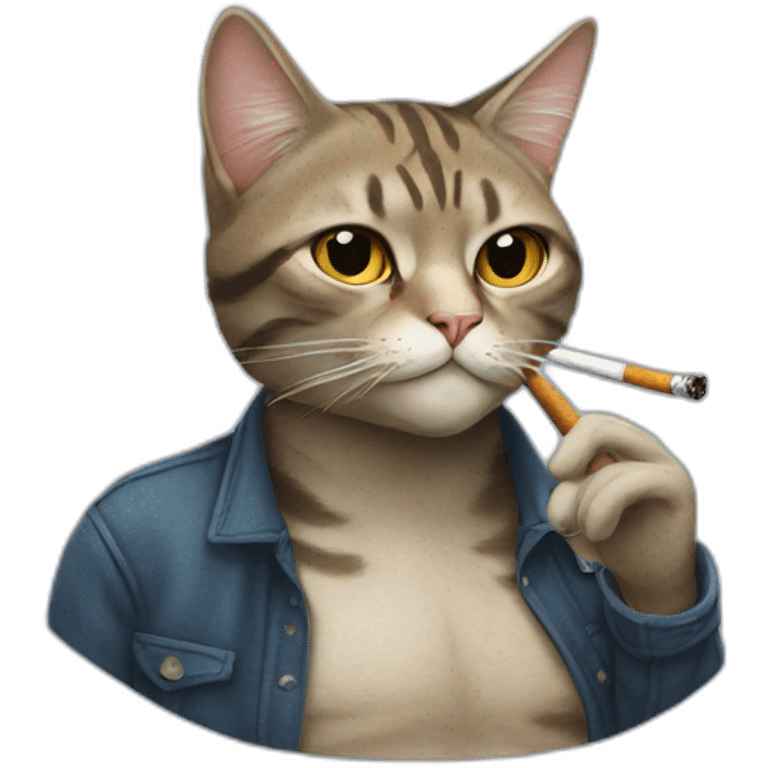 A CAT SMOKING A CIGARETTES emoji