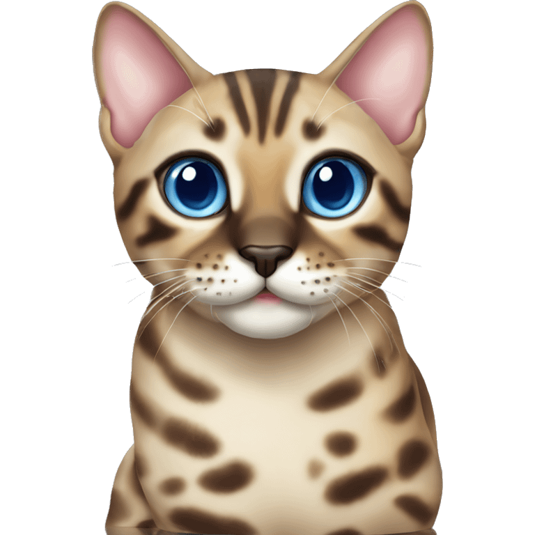 Seal Bengal cat with Blue eyes sitting emoji