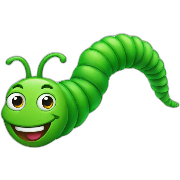 smiling green worm emoji