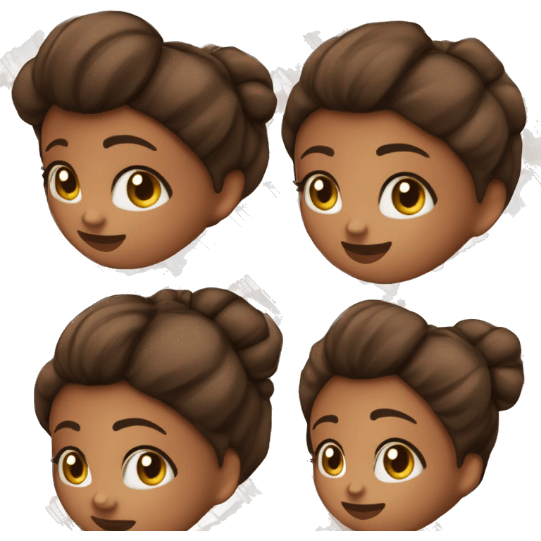 Femme marron avec chignon cheveux marrons foncé yeux marron foncé buvant un chocolat sous un plaid  emoji