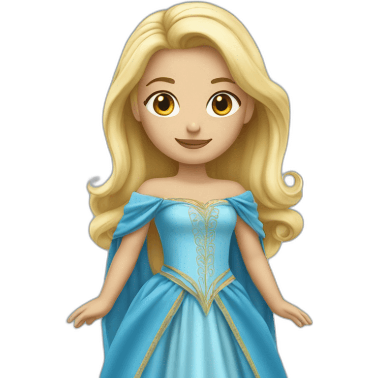 Princesse blonde robe bleue emoji