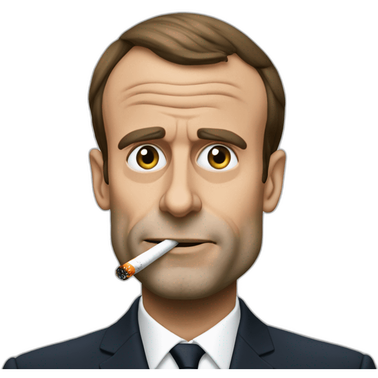 Emmanuel Macron qui fume une cigarette  emoji