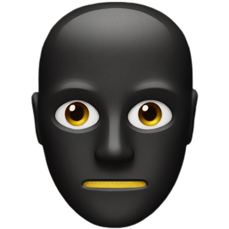 man in a black mask with letters FM on the mask emoji